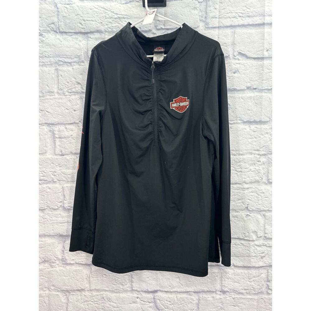 Harley Davidson Women’s Tunic Quarter Zip Black 1X